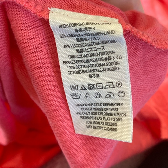 Free People Highland Linen blend short sleeve top size small nwot - Picture 8 of 8